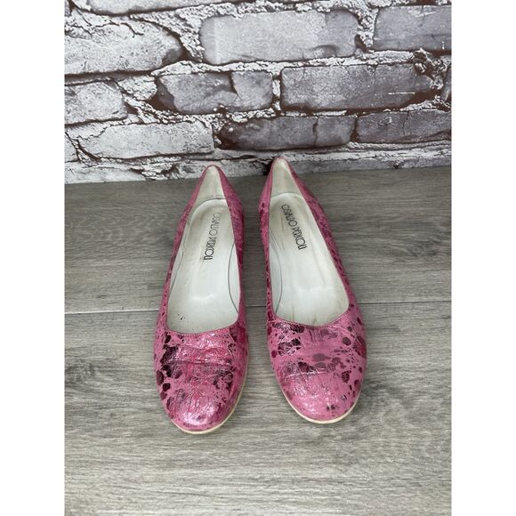 Osvaldo Pericoli Pink Leather Spots VTG Designer Ballet Flats Women 7M US/37.5EU - Picture 14 of 16